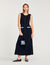 Langes Kleid mit Häkeldetails