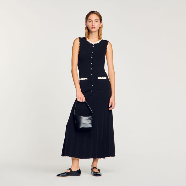 Robe longue à détails crochetés