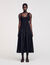 Langes Kleid aus Materialmix