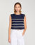 Sleeveless striped T-shirt