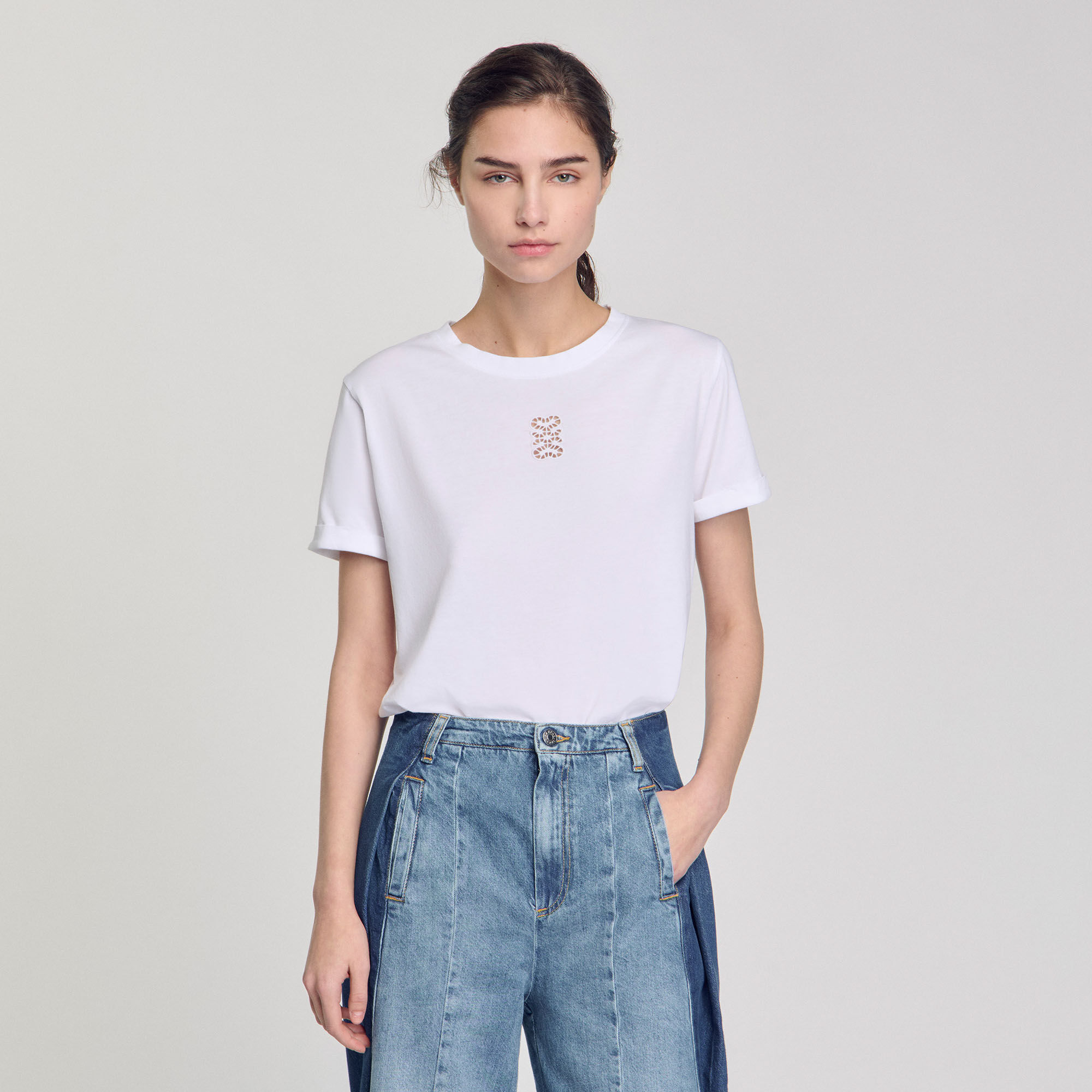 T-shirt en coton à broderie