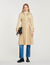 Pleated trench coat with belt