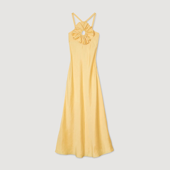 Langes Kleid mit Volant-Detail