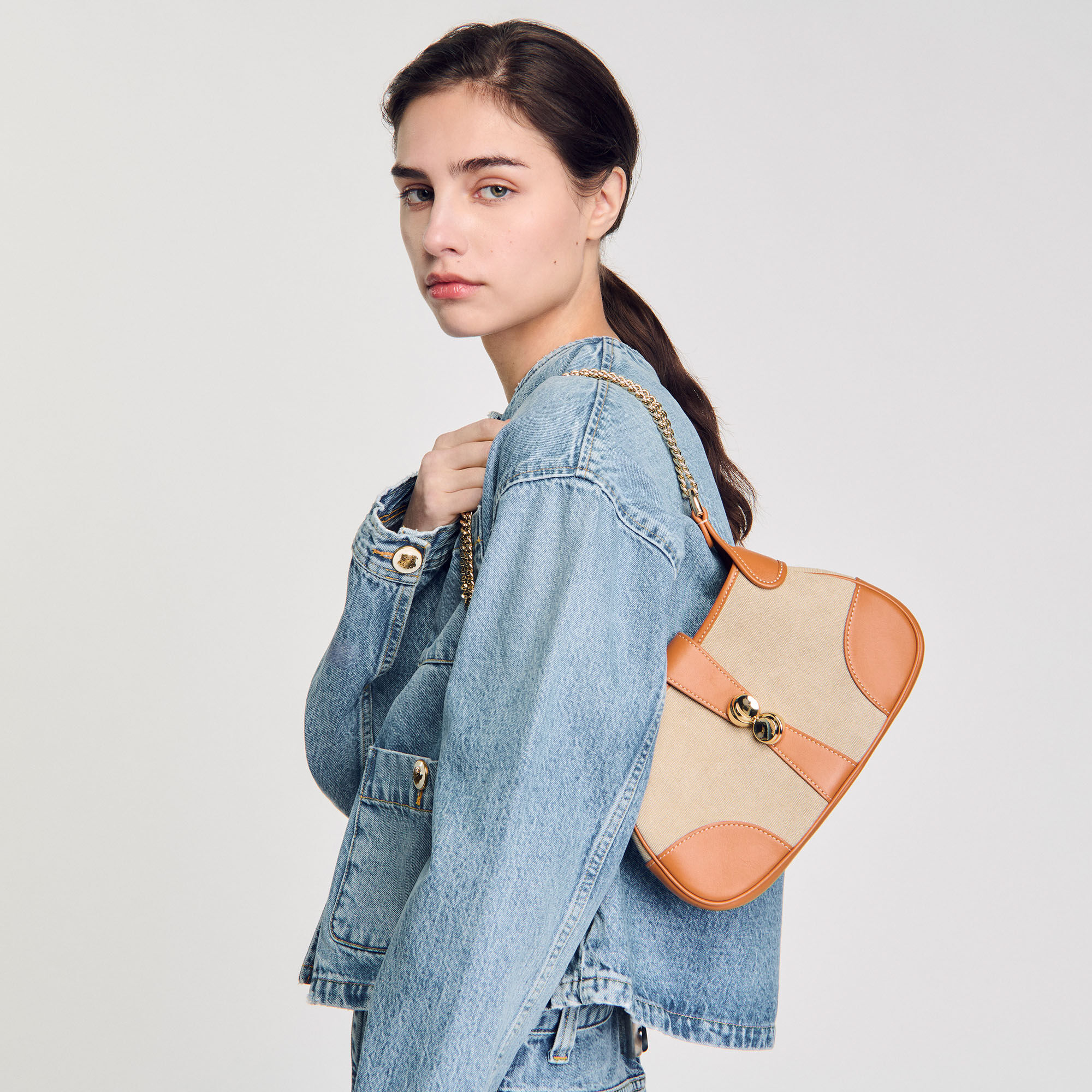 Sac Janet en toile et cuir
