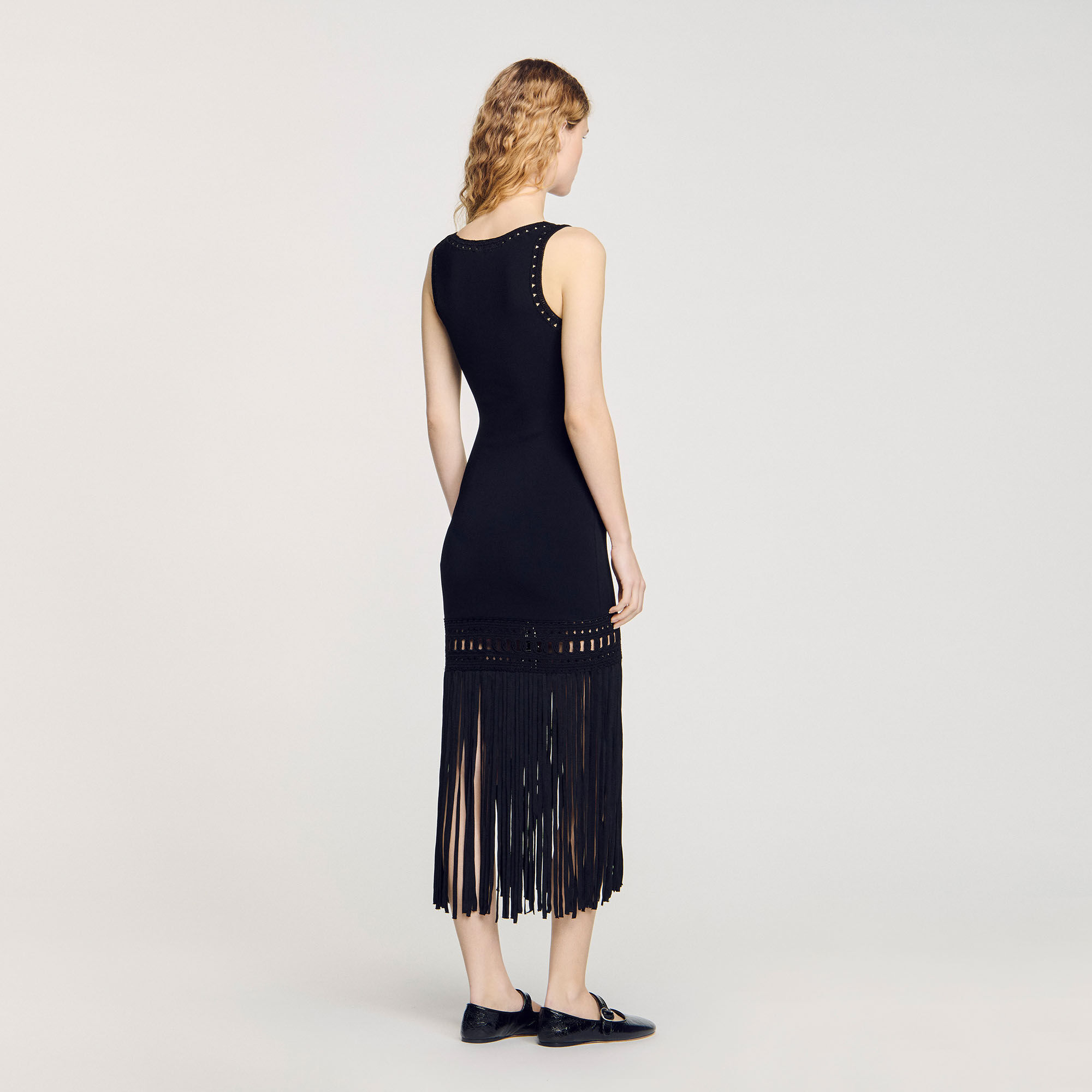 Strickkleid mit Fransen
