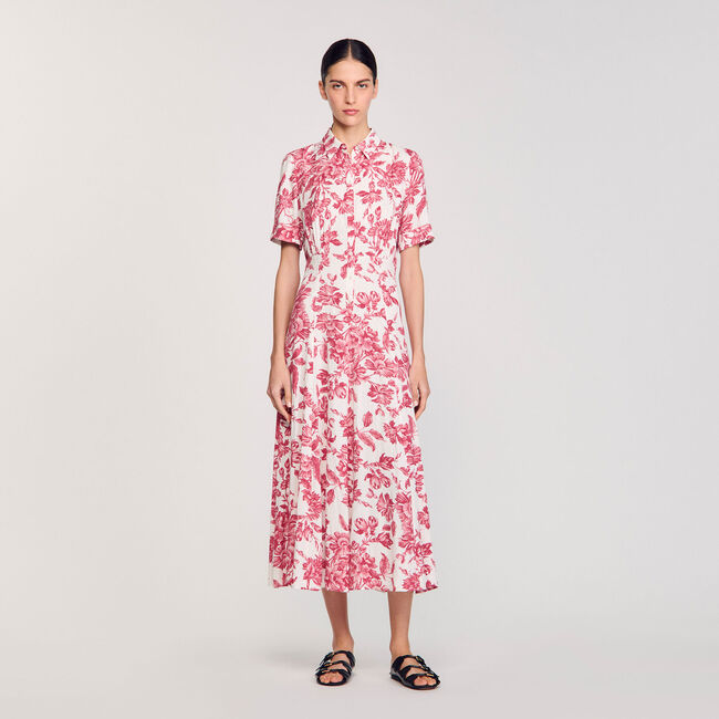 Langes Hemdkleid mit Blumenprint
