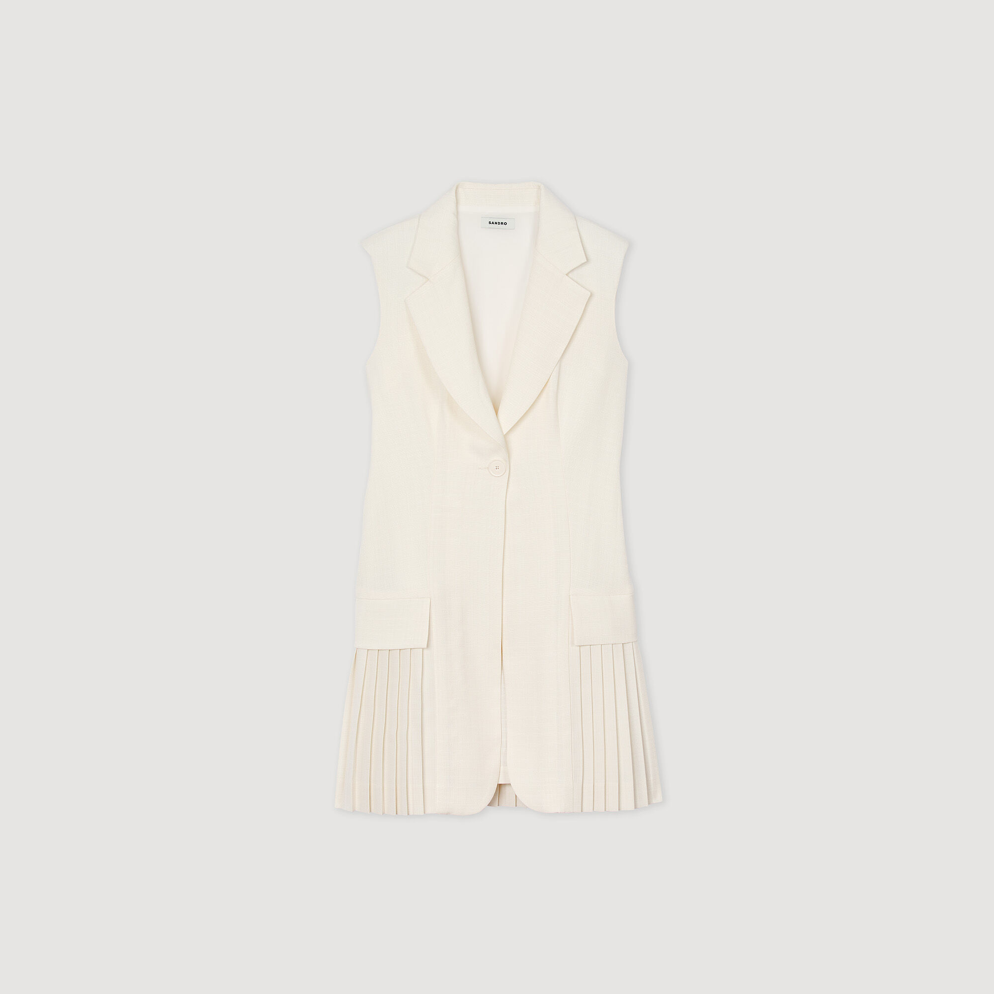 Robe courte tailleur plissée 