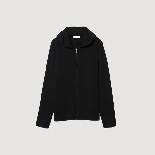 Zipped cardigan with hood