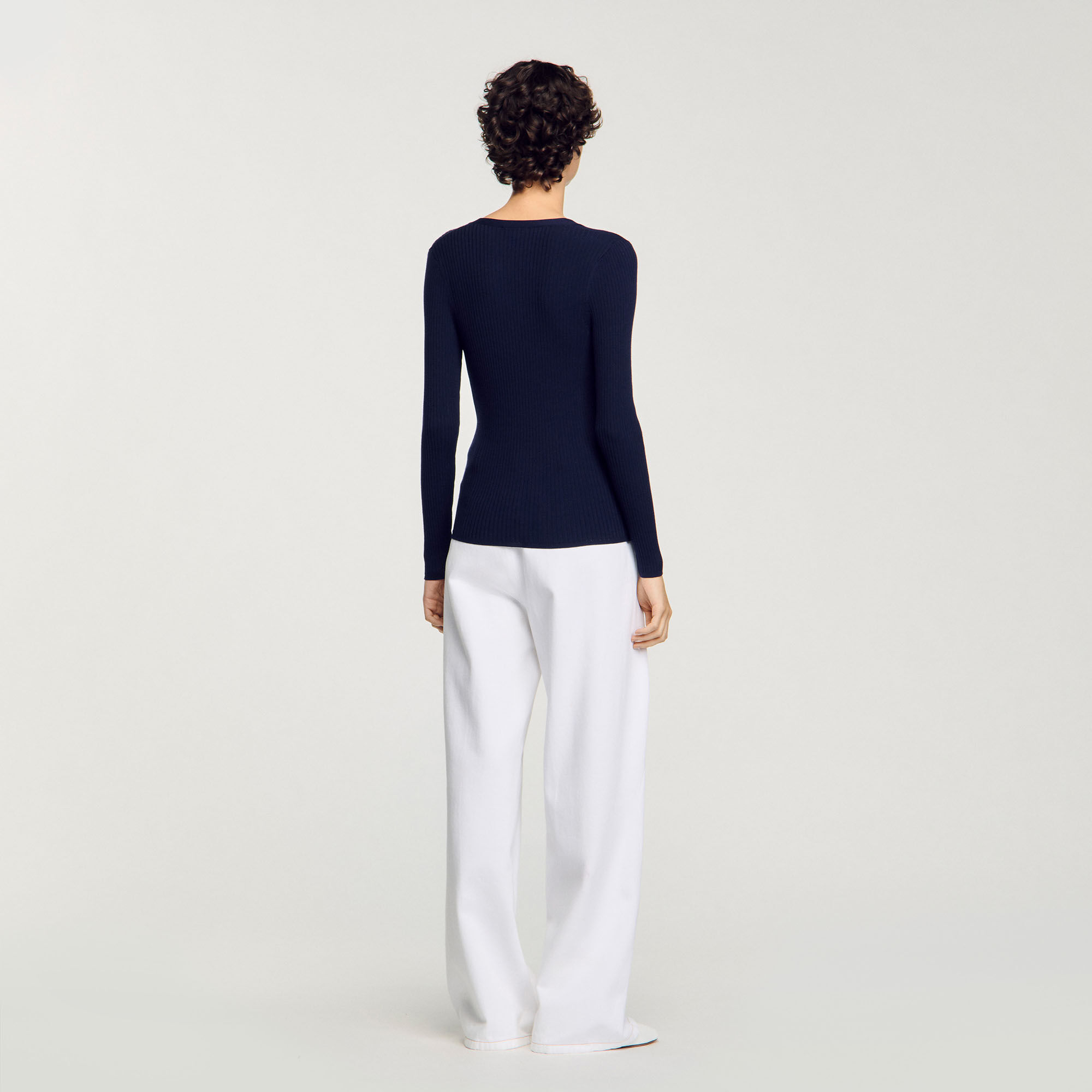 Rib knit cardigan