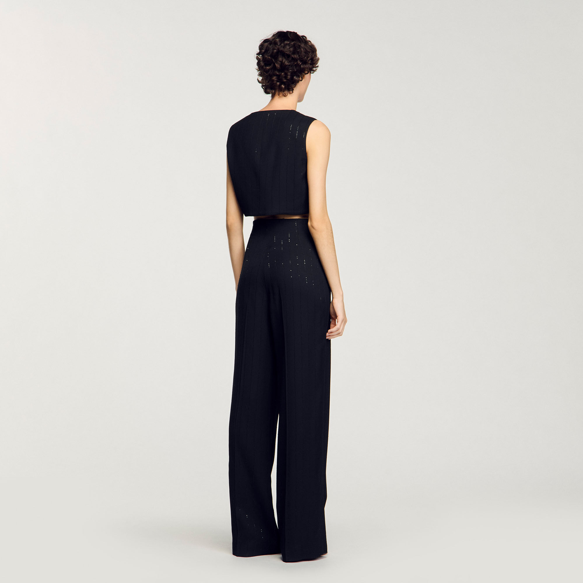Sequinned suit trousers