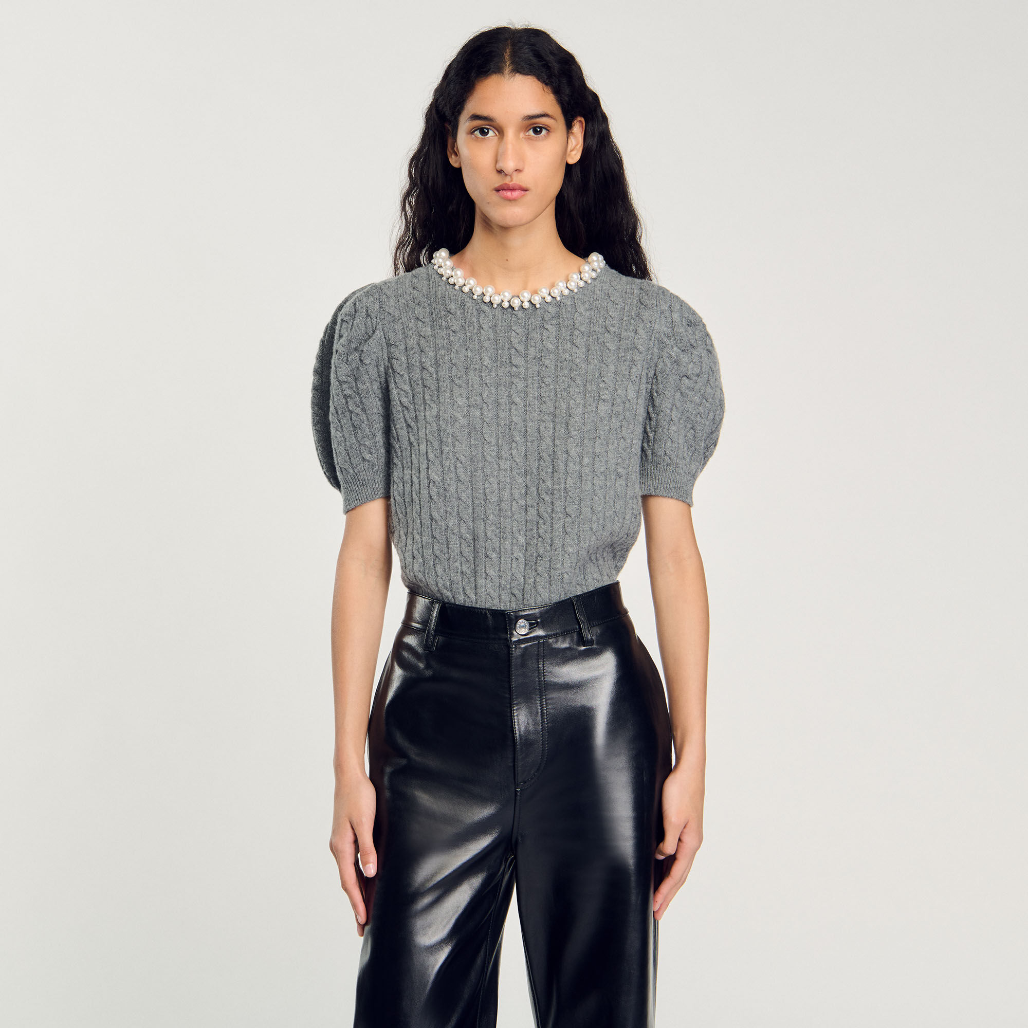 Pull en maille câblée