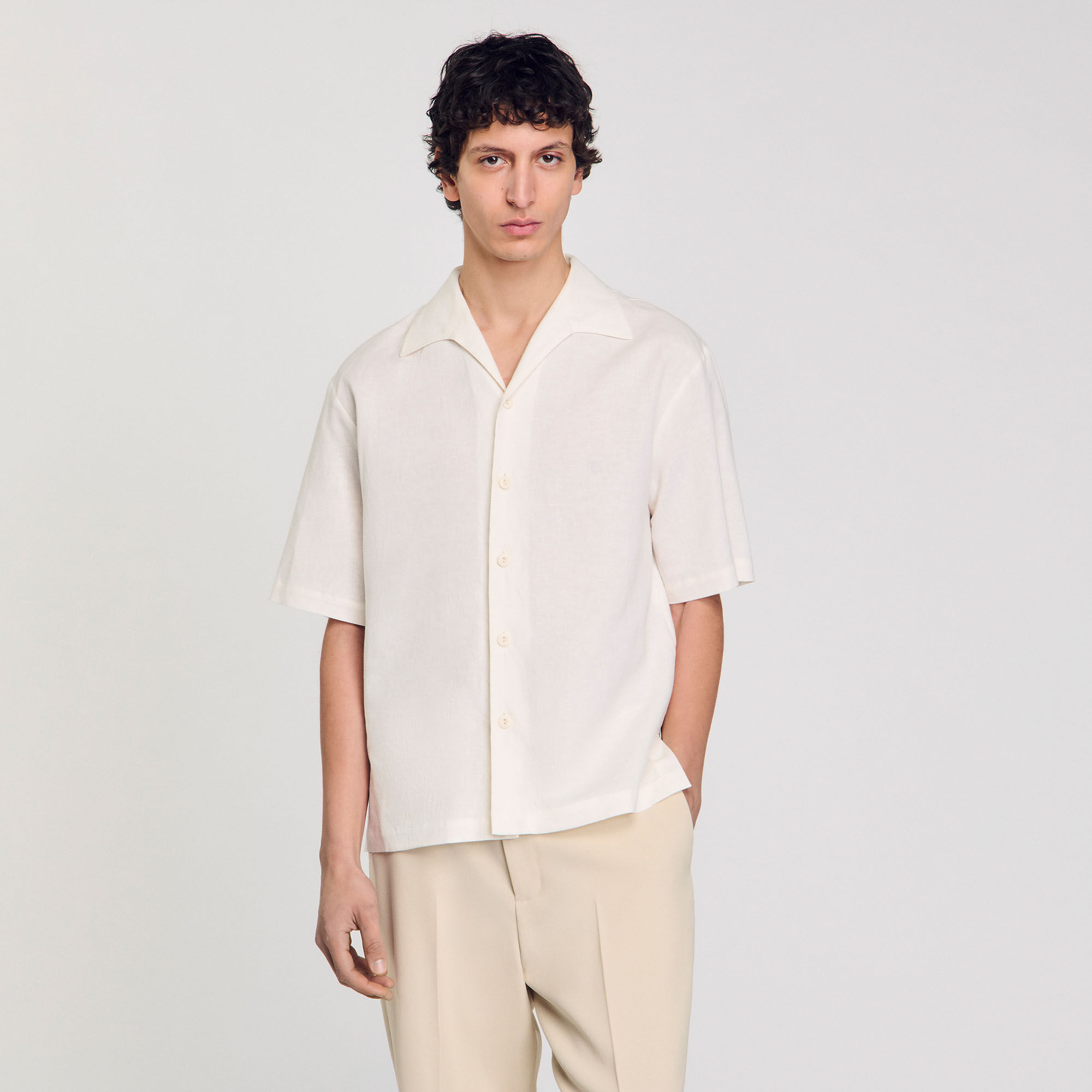 Chemise en coton et lin