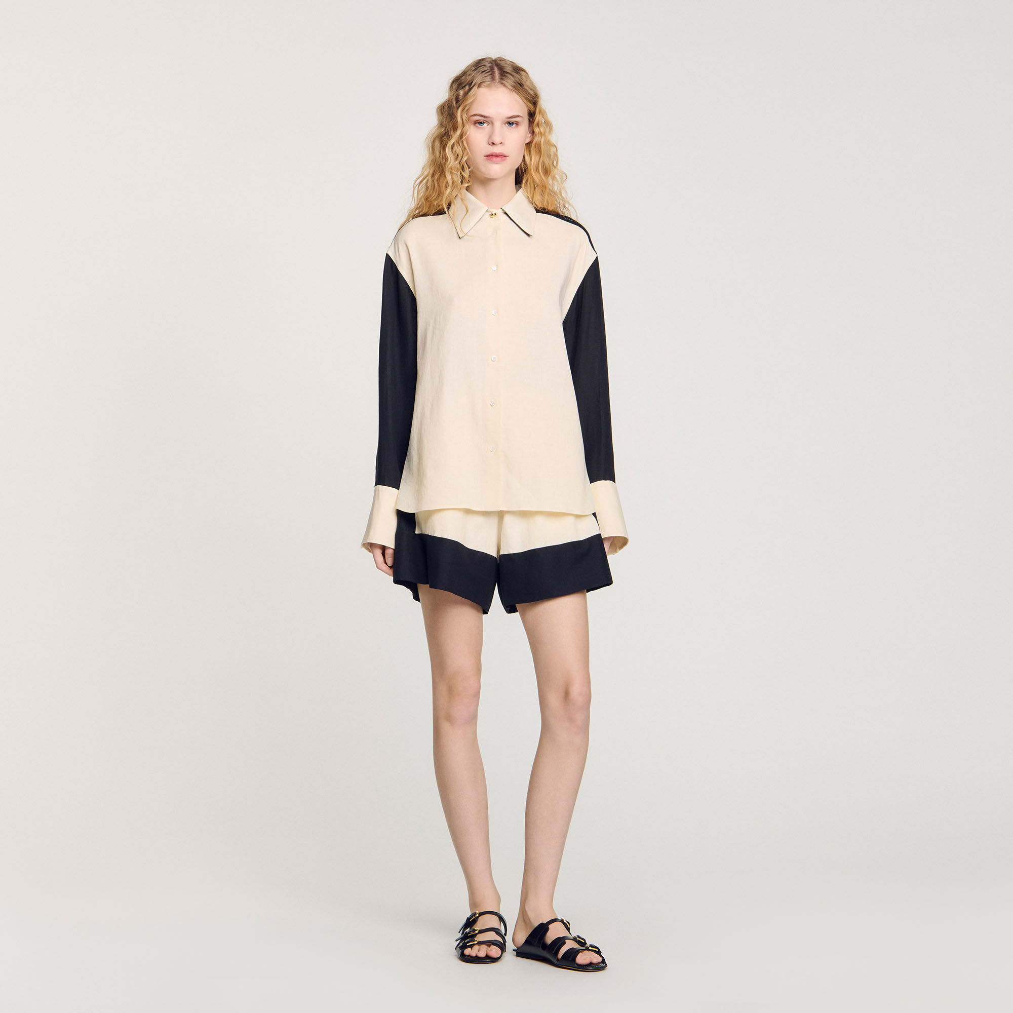 Chemise bicolore en lin