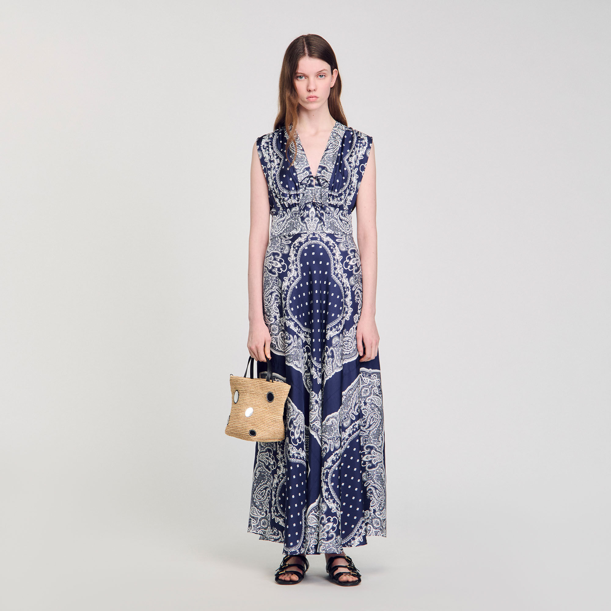 Robe longue à imprimé bandana