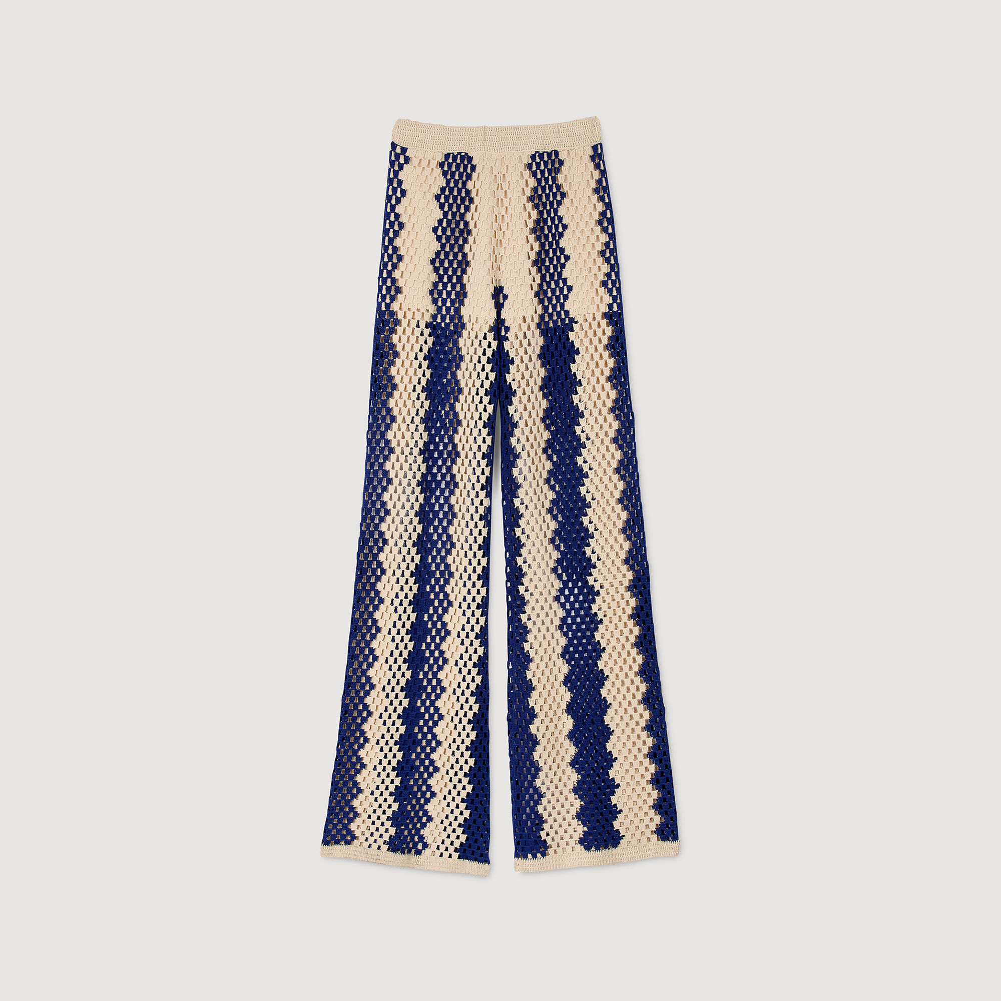 Hose aus zweifarbigem Strick