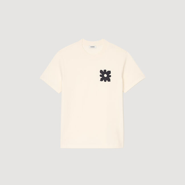 T-Shirt mit Blumendetail