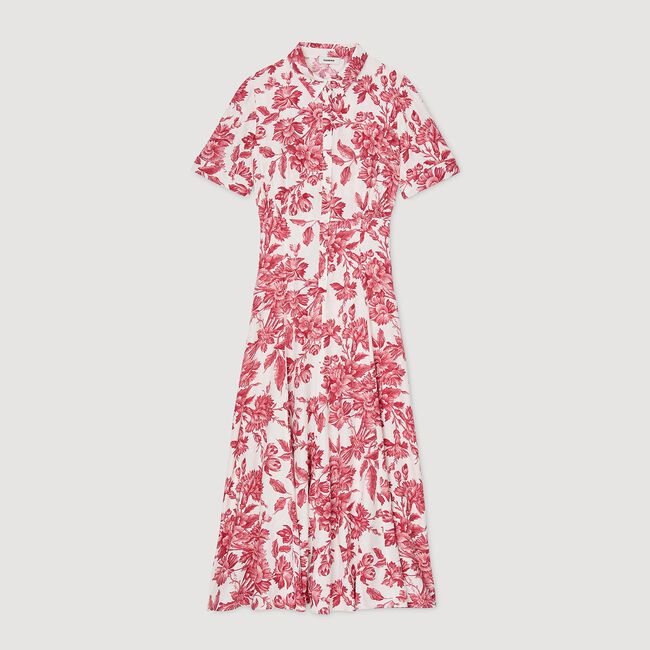 Langes Hemdkleid mit Blumenprint